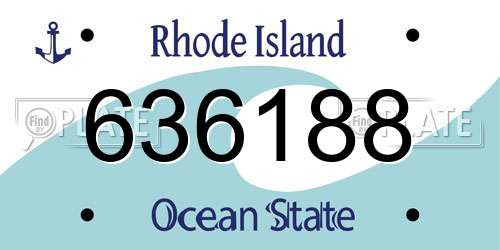 636188 Rhode Island License Plate