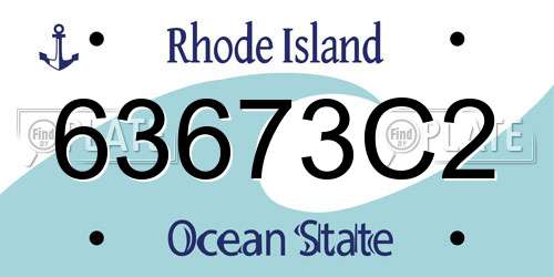 63673C2 Rhode Island License Plate