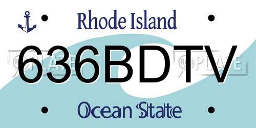 636BDTV Rhode Island License Plate