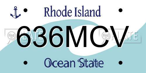 636MCV Rhode Island License Plate