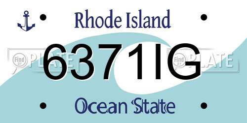 6371IG Rhode Island License Plate