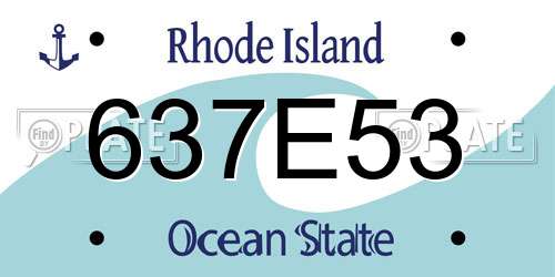 637E53 Rhode Island License Plate