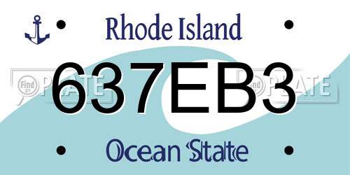637EB3 Rhode Island License Plate