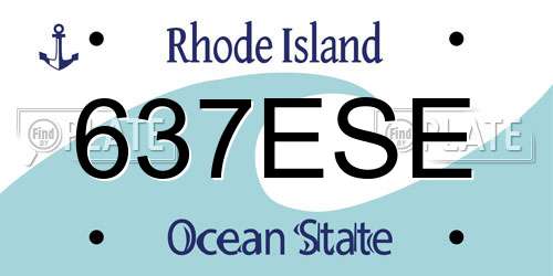 637ESE Rhode Island License Plate