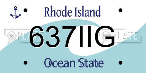 637IIG Rhode Island License Plate