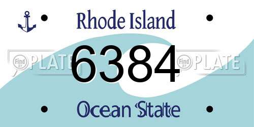 6384 Rhode Island License Plate