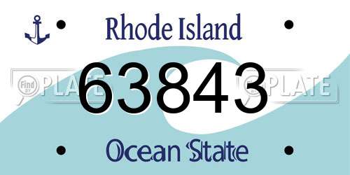 63843 Rhode Island License Plate