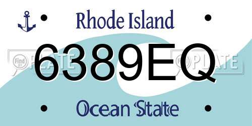 6389EQ Rhode Island License Plate