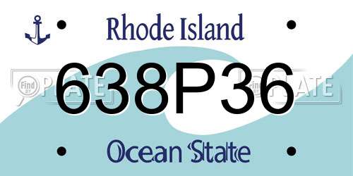 638P36 Rhode Island License Plate