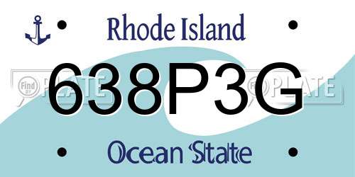638P3G Rhode Island License Plate