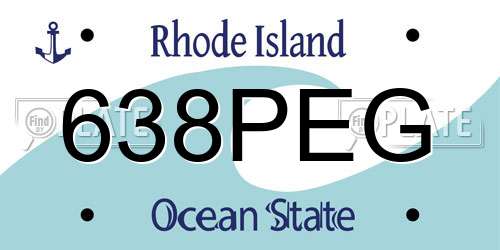 638PEG Rhode Island License Plate