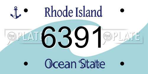 6391 Rhode Island License Plate