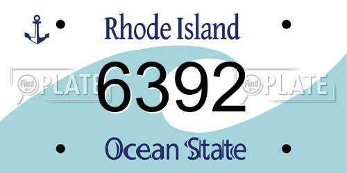 6392 Rhode Island License Plate