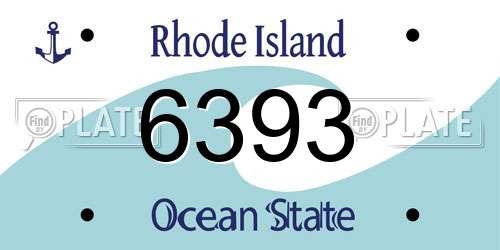 6393 Rhode Island License Plate