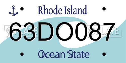 63DO087 Rhode Island License Plate