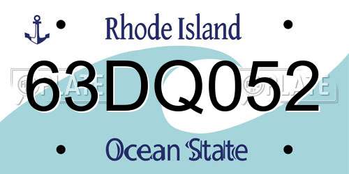 63DQ052 Rhode Island License Plate