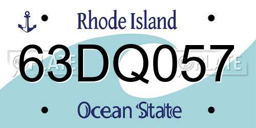 63DQ057 Rhode Island License Plate