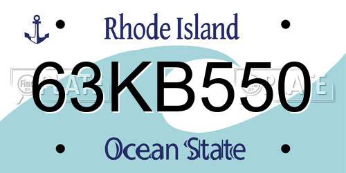 63KB550 Rhode Island License Plate