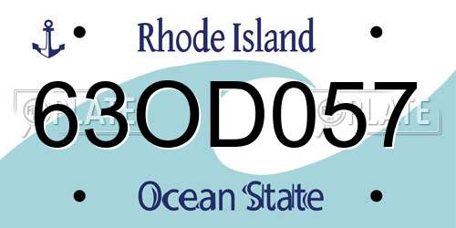 63OD057 Rhode Island License Plate