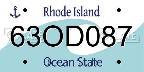 63OD087 Rhode Island License Plate