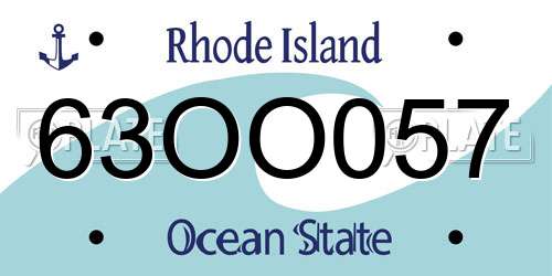 63OO057 Rhode Island License Plate
