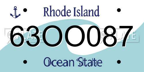 63OO087 Rhode Island License Plate