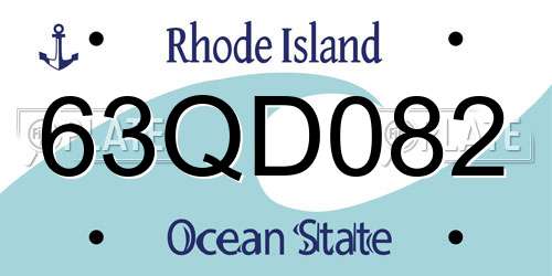 63QD082 Rhode Island License Plate