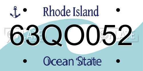 63QO052 Rhode Island License Plate