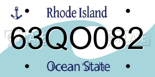 63QO082 Rhode Island License Plate