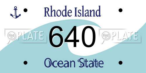 640 Rhode Island License Plate