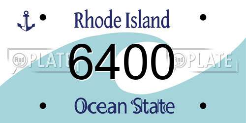 6400 Rhode Island License Plate