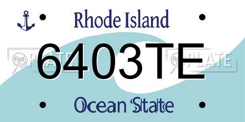 6403TE Rhode Island License Plate