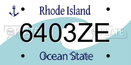 6403ZE Rhode Island License Plate