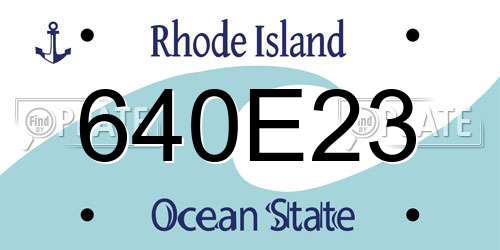 640E23 Rhode Island License Plate