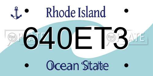 640ET3 Rhode Island License Plate