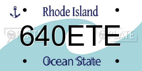 640ETE Rhode Island License Plate