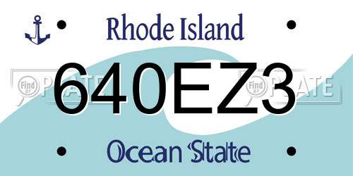 640EZ3 Rhode Island License Plate