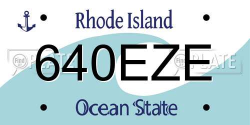 640EZE Rhode Island License Plate