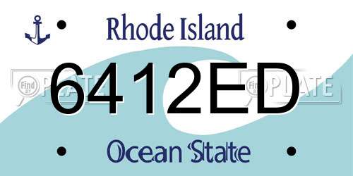 6412ED Rhode Island License Plate