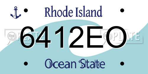 6412EO Rhode Island License Plate