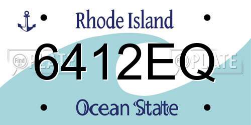 6412EQ Rhode Island License Plate