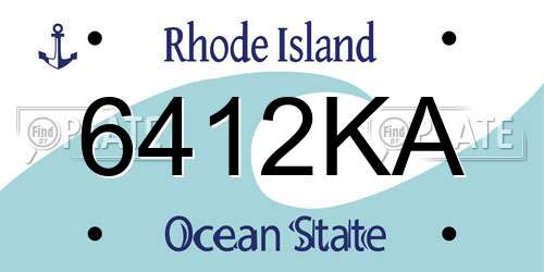6412KA Rhode Island License Plate