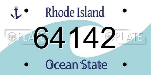 64142 Rhode Island License Plate