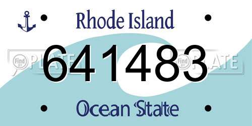 641483 Rhode Island License Plate