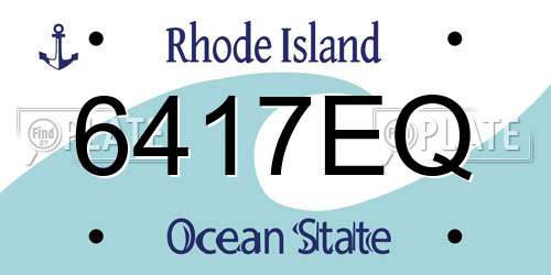 6417EQ Rhode Island License Plate