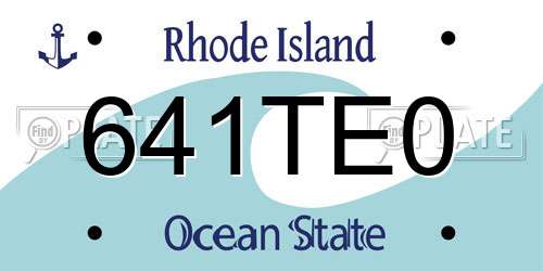 641TE0 Rhode Island License Plate