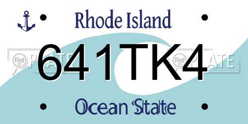 641TK4 Rhode Island License Plate