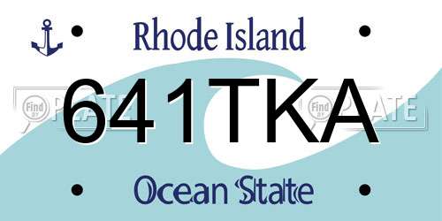 641TKA Rhode Island License Plate