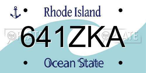 641ZKA Rhode Island License Plate