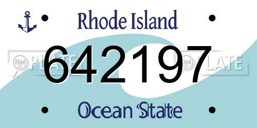 642197 Rhode Island License Plate